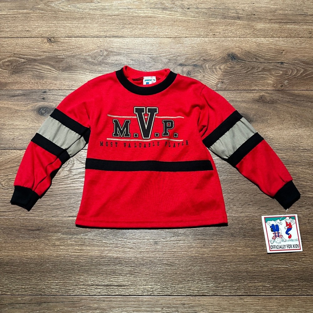 Vintage Officially For Kids Red MVP Long Sleeve Shirt Boys 4T